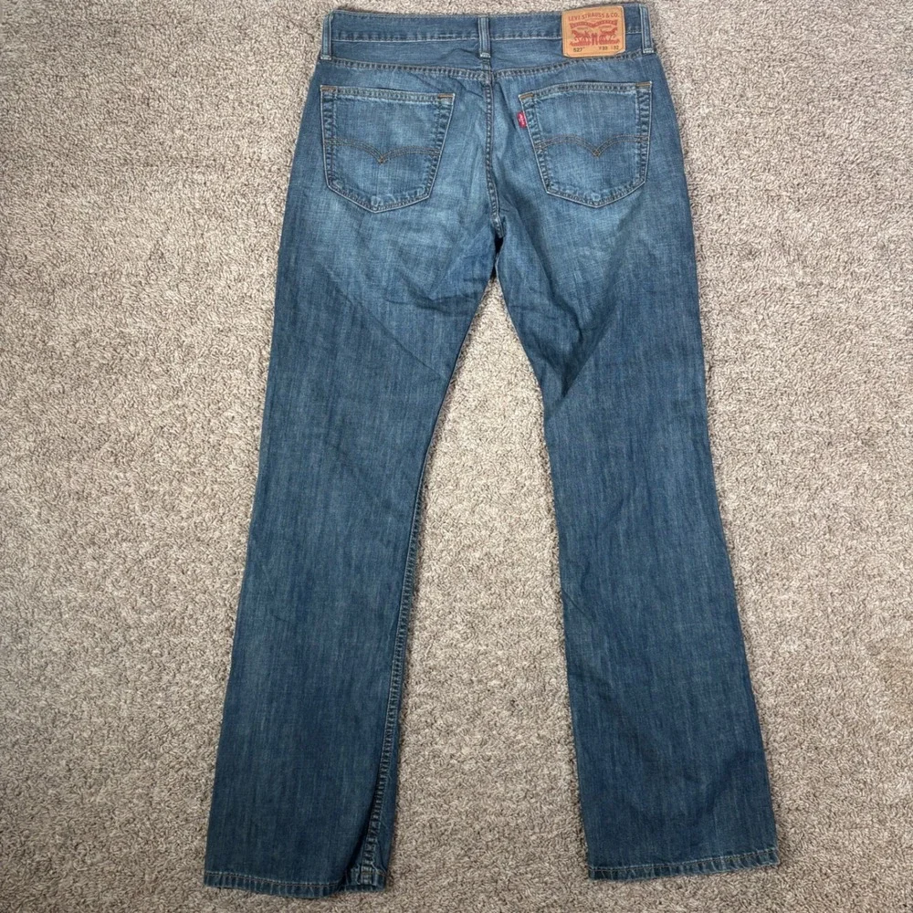 Levis 527 Slim Bootcut Jeans Mens 33x32 Blue Medium Wash Denim Pants 9955